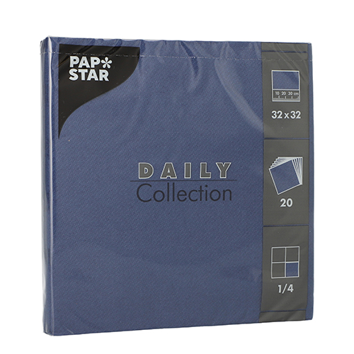 25200 Servietten "DAILY Collection" 1/4-Falz 32 cm x 32 cm dunkelblau