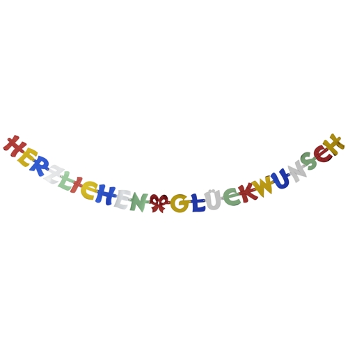 1920 Grußkette 2,5 m "Herzlichen Glückwunsch"