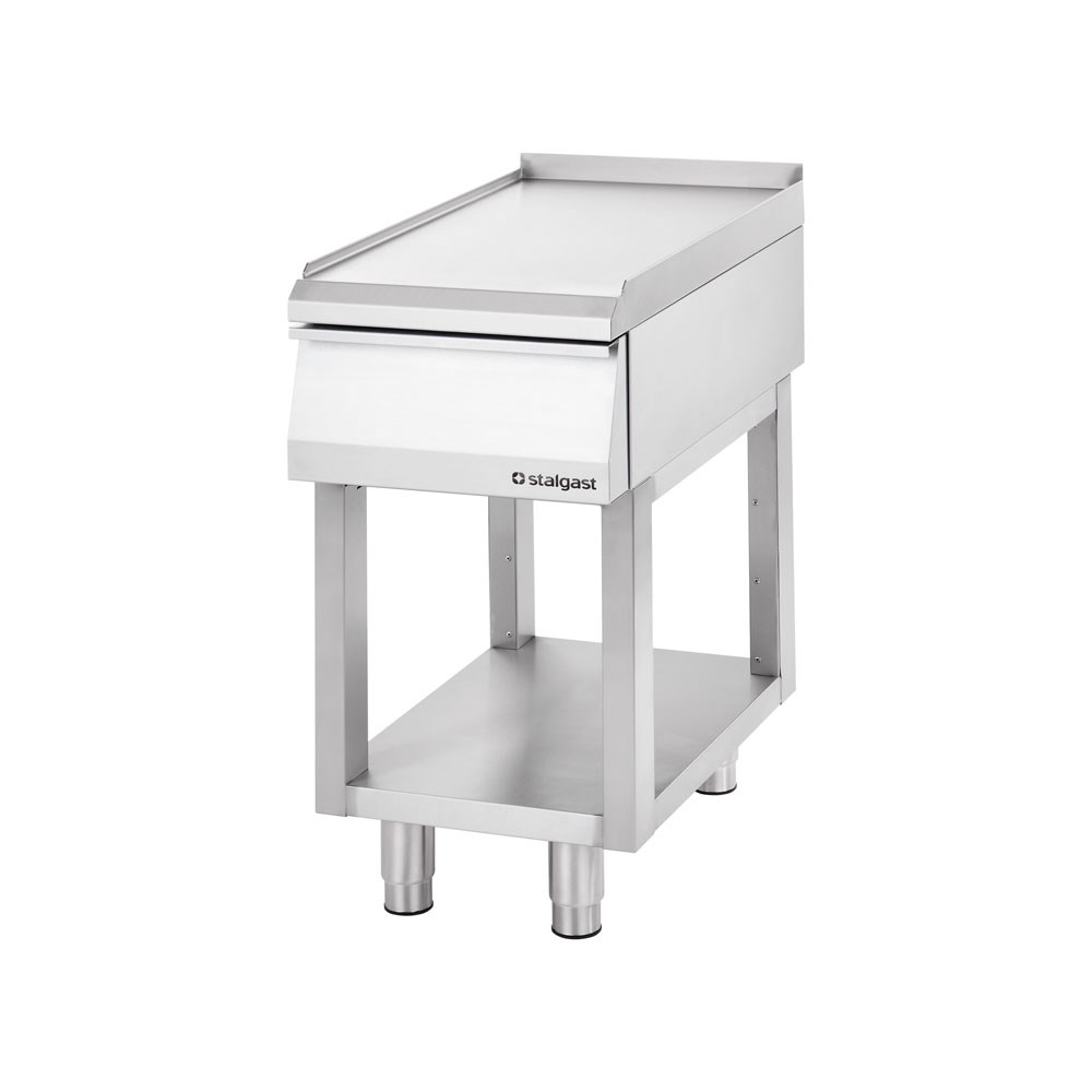 Edelstahl Neutralelement mit Schublade und Arbeitsfläche aus der Serie 700 ND, Breite 400 mm