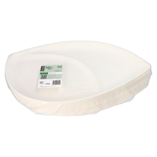 2400 Teller "Folia" Zuckerrohr 2-geteilt 1,5 cm x 30 cm x 47,2 cm