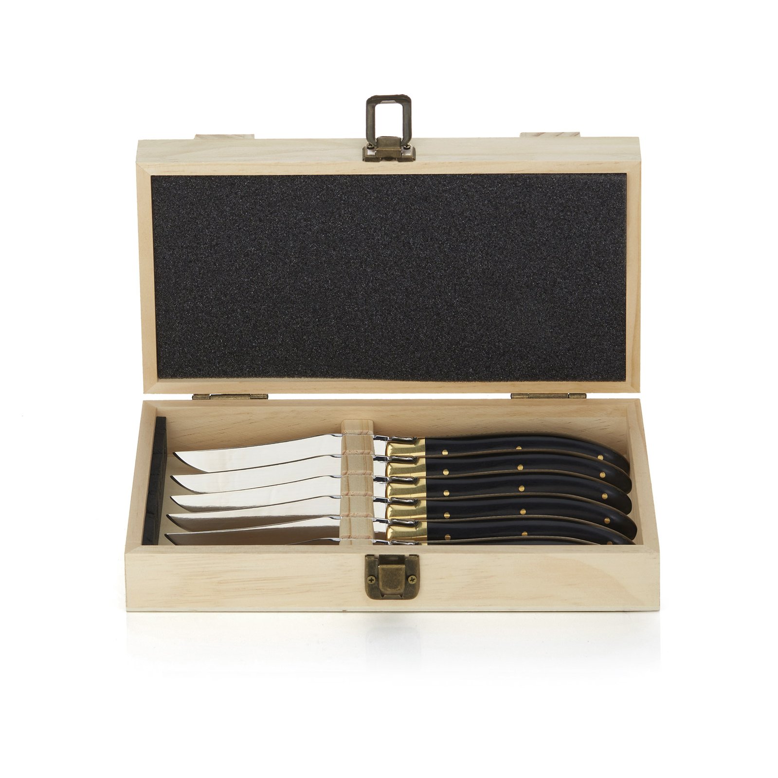 Steakmesser Set CARLOS, mit braunem Pakkaholzgriff, 23 cm Steakmesser Set CARLOS, mit braunem Pakkaholzgriff, 23 cm