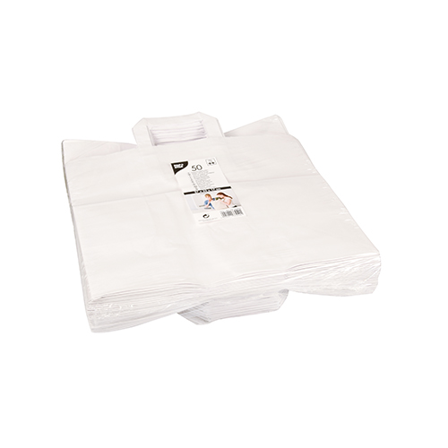 4800 Tragetaschen, Papier 27 cm x 32 cm x 17 cm weiss mit Tragegriff