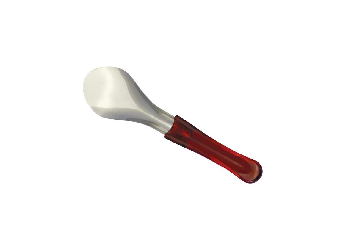 Eisspachtel, Edelstahl, 260 mm, rot transparent Eisspachtel, Edelstahl, 260 mm, rot transparent
