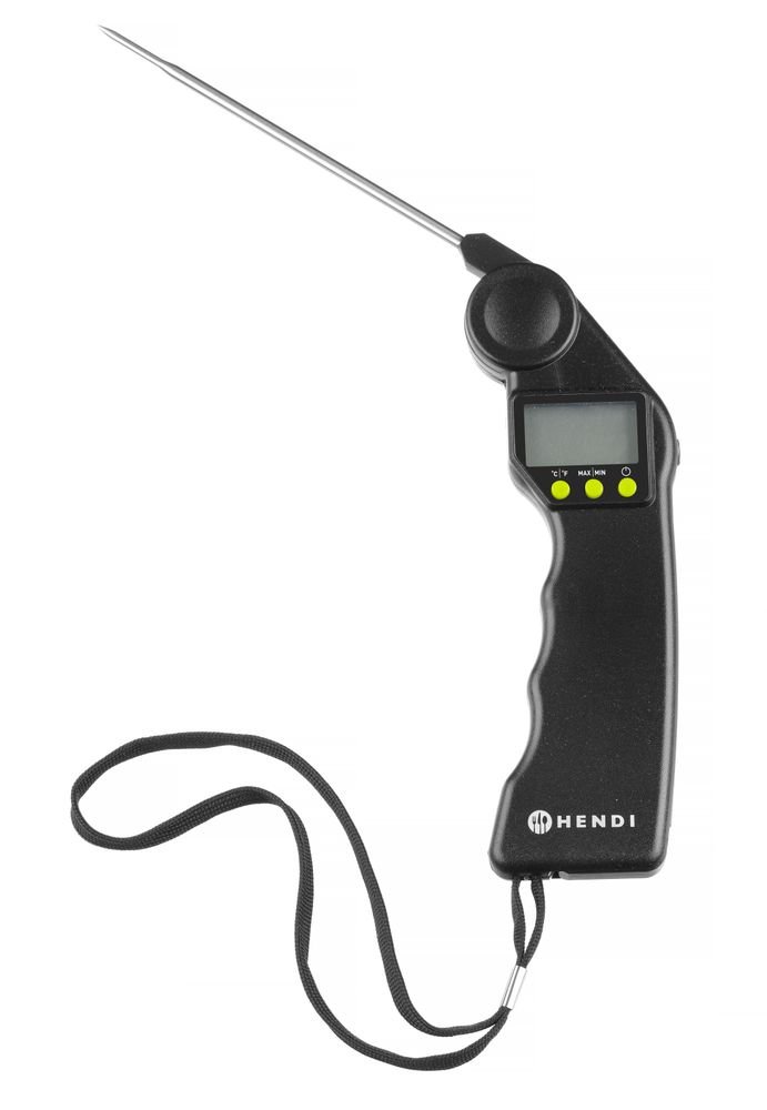 Digitales Thermometer mit klappbarer Sonde, HENDI, Schwarz, 160x55x(H)20mm