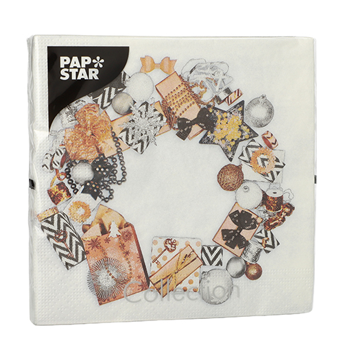 21600 Servietten, 3-lagig 1/4-Falz 33 cm x 33 cm "Ambiance de Fete"