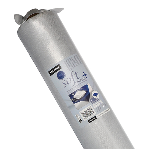 48 Tischdecke, stoffähnlich, Vlies "soft selection plus" 25 m x 1,18 m silber