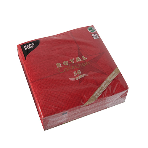 12500 Servietten "ROYAL Collection" 1/4-Falz 40 cm x 40 cm rot "Rising Star"