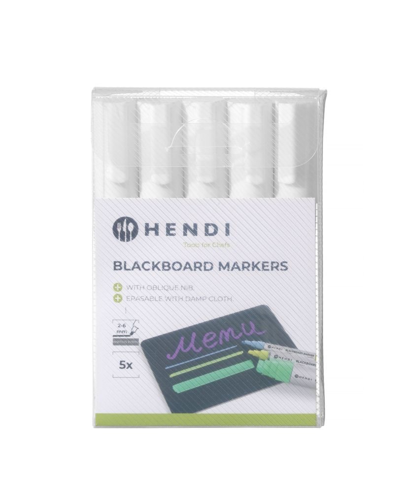 Kreidemarker 6 mm, HENDI, 5x weiß