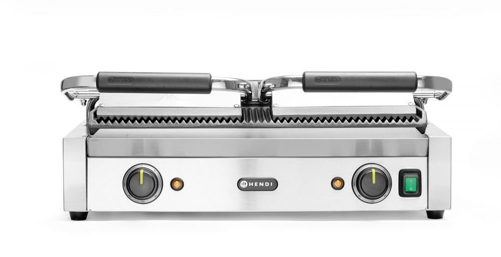 Kontaktgrill - Doppelversion, gerillte Ausführung, HENDI, oben und unten gerillt, 230V/3600W, 570x395x(H)510mm Kontaktgrill - Doppelversion, gerillte Ausführung, HENDI, oben und unten gerillt, 230V/3600W, 570x395x(H)510mm