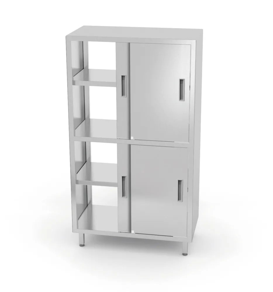 Durchreicheschrank mit Trennwand und Schiebetüren – verschraubt, Kitchen Line, 1000x600x(H)1800mm Durchreicheschrank mit Trennwand und Schiebetüren – verschraubt, Kitchen Line, 800x500x(H)1800mm