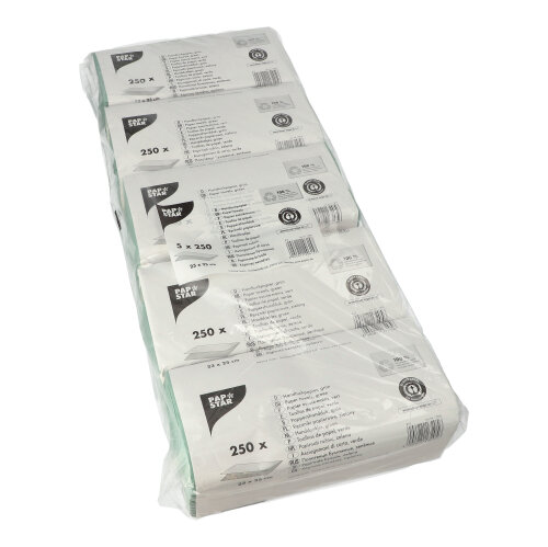 80000 Blatt Handtuchpapier V-Falz 23 cm x 25 cm grün Zick Zack, 1-lagig