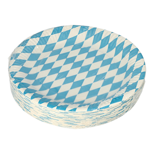 500 Teller, Pappe rund Ø 23 cm "Bayrisch Blau" 20000 Teller, Pappe rund Ø 23 cm "Bayrisch Blau"