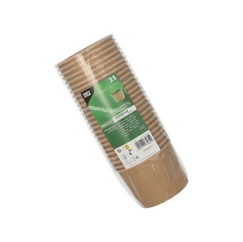 500 Suppenbecher, Pappe rund 350 ml Ø 9,8 cm · 7 cm braun 7000 Suppenbecher, Pappe rund 350 ml Ø 9,8 cm · 7 cm braun