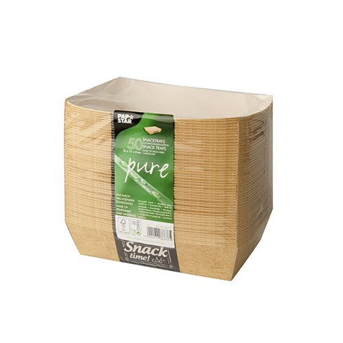 6400 Snacktrays, Pappe "pure" 4 cm x 11 cm x 16 cm "Good Food"