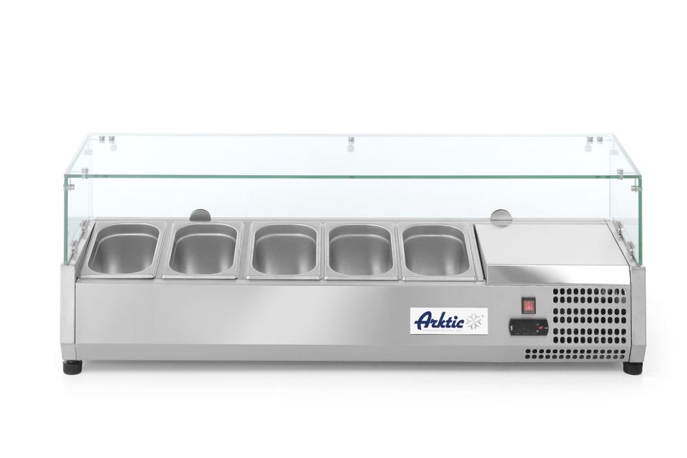 Aufsatz-Kühlvitrine Gastronorm 1/4, Arktic, 5x GN 1/4, 230V/180W, 1205x335x(H)460mm
