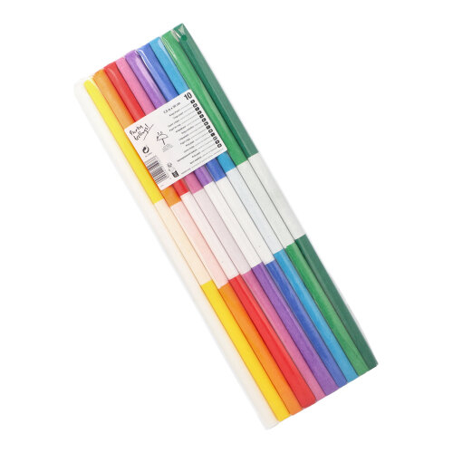 10 Krepp-Papier 2,5 m x 50 cm farbig sortiert wasserfest 1800 Krepp-Papier 2,5 m x 50 cm farbig sortiert wasserfest