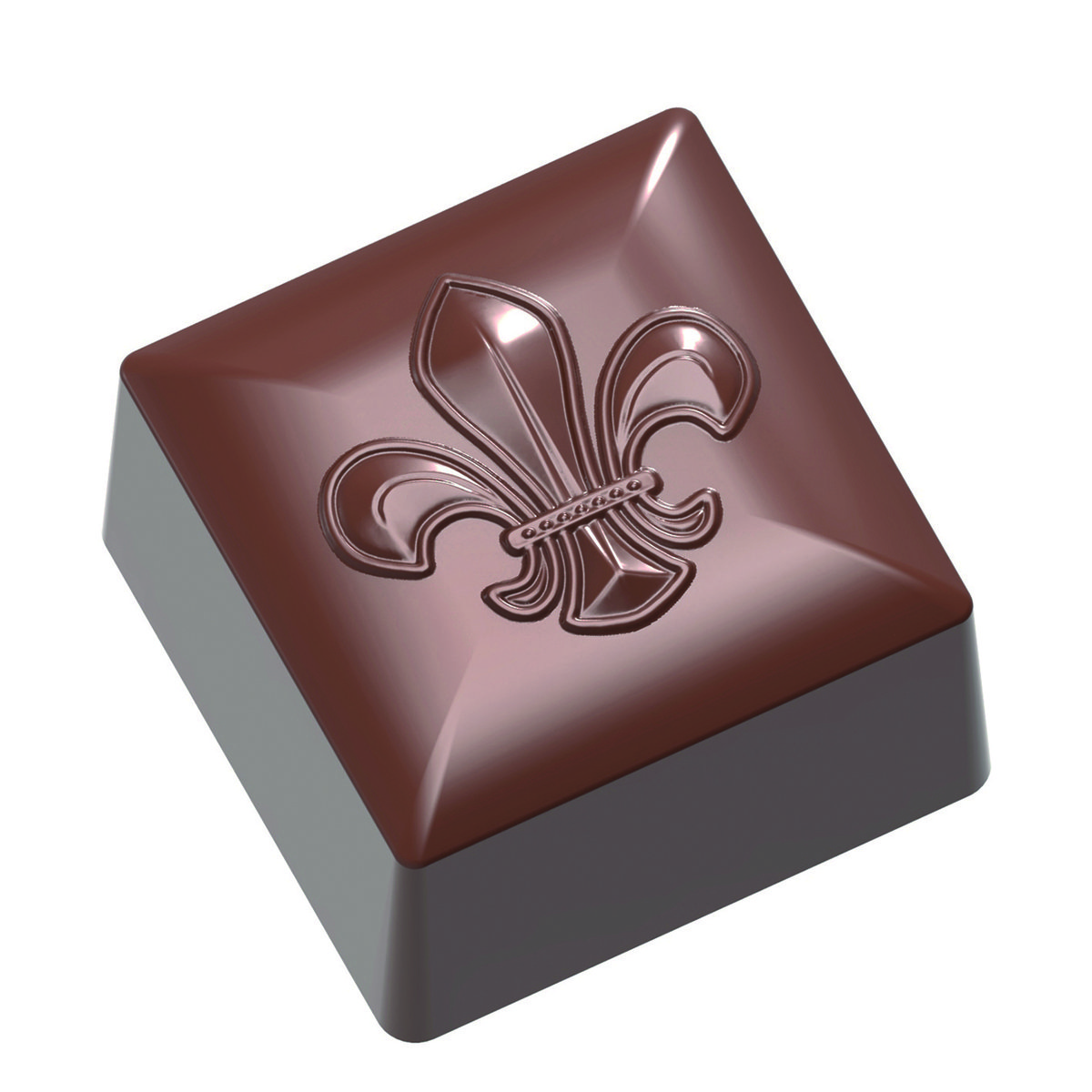 Schokoladen Form - quadratisch Fleur de Lys