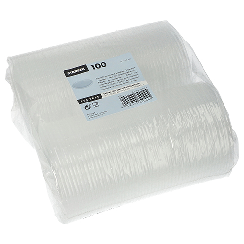 100 Deckel für Verpackungsbecher, PP rund Ø 10,1 cm · 0,8 cm transparent 18000 Deckel für Verpackungsbecher, PP rund Ø 10,1 cm · 0,8 cm transparent