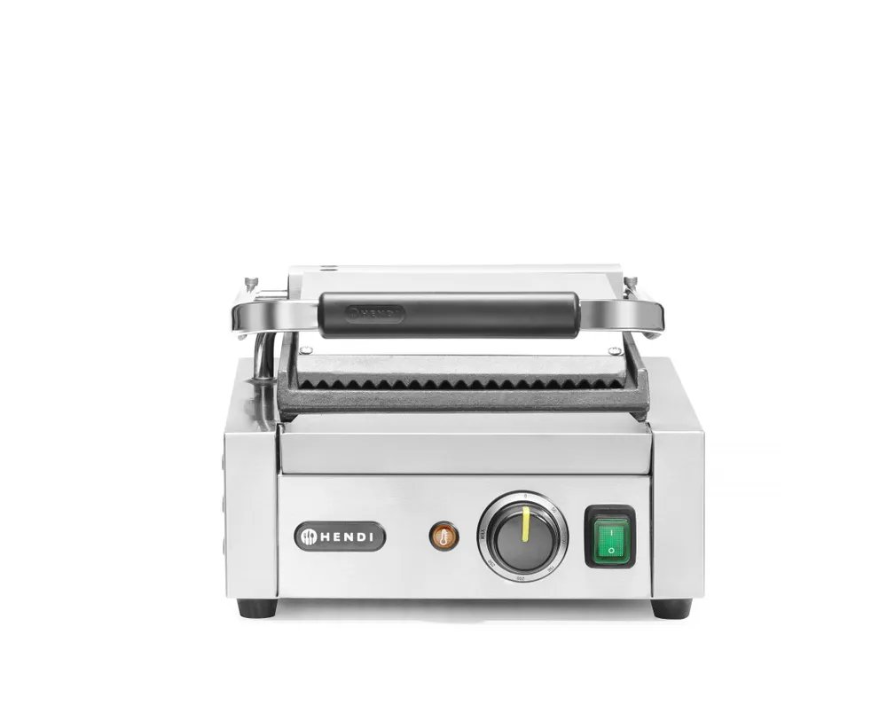 Kontaktgrill - Einzelversion, oben gerillt, unten glatt, 230V/1800W, 310x375x(H)216mm