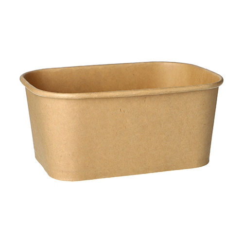 3600 Verpackungsbecher, Pappe rechteckig 1000 ml 7,5 cm x 17,3 cm x 12,3 cm braun