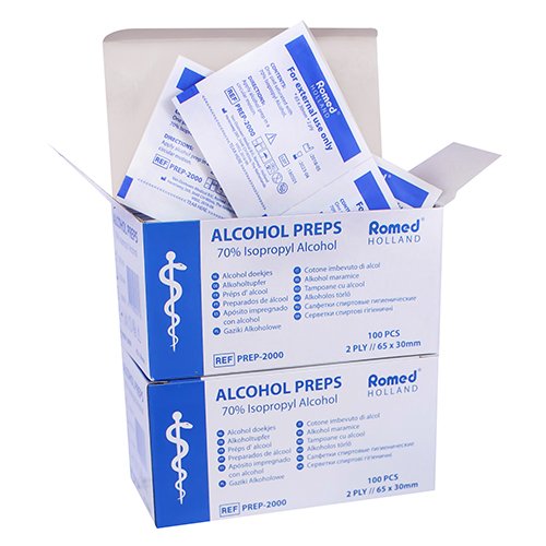 200 "Romed" Alkoholtupfer 65 mm x 30 mm weiss (2 x 100) 240000 "Romed" Alkoholtupfer 65 mm x 30 mm weiss (2 x 100)