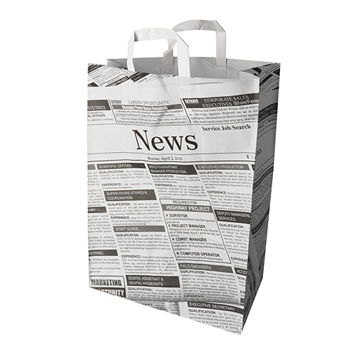 2400 Tragetaschen, Papier 44 cm x 32 cm x 17 cm "Newsprint" mit Tragegriff