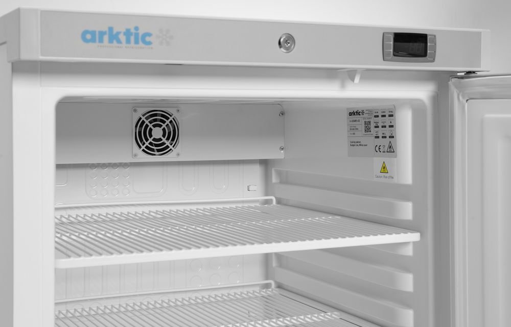 Budget Line Kühlschrank in weiß lackiertem Stahlgehäuse, Arktic, Budget Line, Weiß, 230V/124W, 598x623x(H)838mm