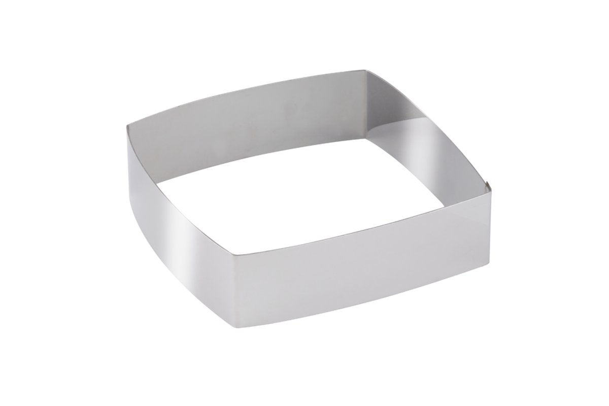 Dessert- /Tortenring "Viereck" gewölbt 180 mm Dessert- /Tortenring "Viereck" gewölbt 180 mm