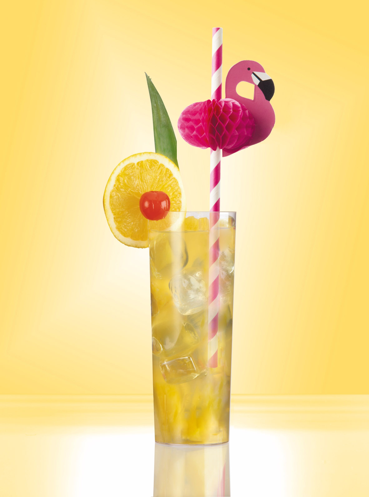 22000 Trinkhalme, Papier Ø 6 mm · 20 cm pink "Flamingo"