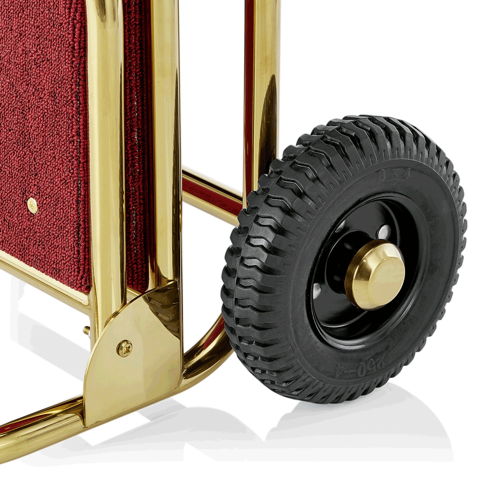 Gepäckkarre 61 x 70,5 x 121 cm Gepäckkarre SPRINT, 61 x 70 x 120 cm, goldfarben, schwarzer Teppich, Edelstahl