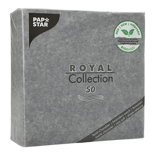 12500 Servietten "ROYAL Collection" 1/4-Falz 40 cm x 40 cm schwarz in Papierverpackung