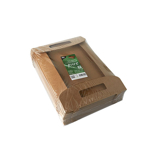 1600 Tragetabletts, Pappe "pure" 4,5 cm x 35 cm x 24 cm braun "100% Fair"