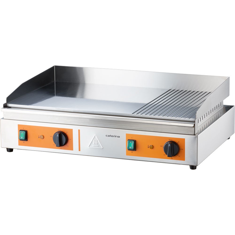 Griddleplatte CATERINA, 720x460x240 mm, 2/3 glatt und 1/3 gerillt, 3,5 kW 230 V Griddleplatte CATERINA, 720x460x240 mm, 2/3 glatt und 1/3 gerillt, 3,5 kW 230 V