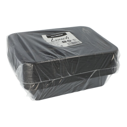 Mehrweg-Menüschalen PP ungeteilt 4,5 cm x 22,7 cm x 17,8 cm schwarz Mehrweg-Menüschalen PP ungeteilt 4,5 cm x 22,7 cm x 17,8 cm schwarz