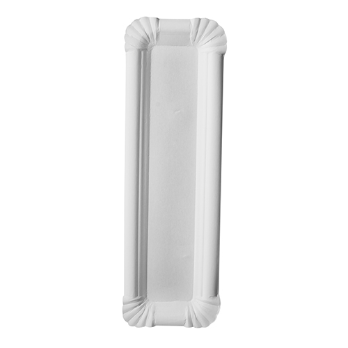 80000 Teller, Pappe "pure" eckig 6,5 cm x 22 cm weiss