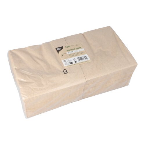 2000 Servietten, 2-lagig 1/4-Falz 33 cm x 33 cm natur aus recyceltem Papier
