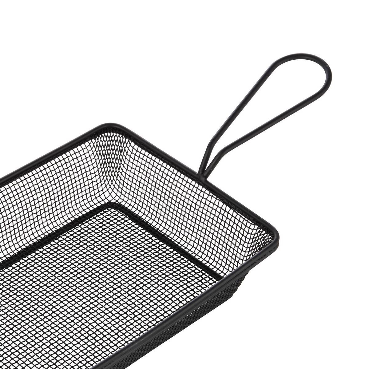 Servier- und Frittierkorb, 28 x 16 x 5 cm, schwarz pulverbeschichtet, Chromnickelstahl Servier- und Frittierkorb, 28 x 16 x 5 cm, schwarz pulverbeschichtet, Chromnickelstahl