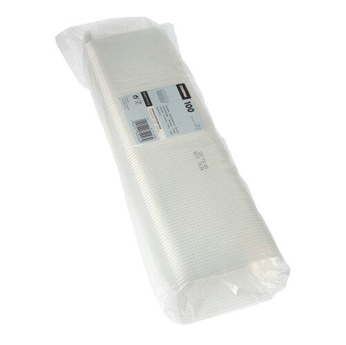 100 Verpackungsbecher, PP eckig 200 ml 3,9 cm x 8,1 cm x 10,8 cm transparent 24000 Verpackungsbecher, PP eckig 200 ml 3,9 cm x 8,1 cm x 10,8 cm transparent