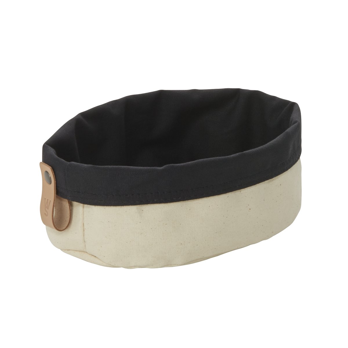 Brottasche FLIP COTTON, 19 x 15 x 10 cm, schwarz/cream, Canvas