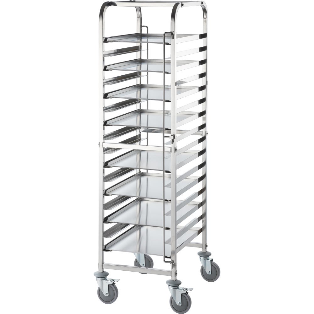 Tablettwagen aus Edelstahl, passend für 16 x Tablett 600 x 400 mm, 470 x 620 x 1735 mm (BxTxH) Tablettwagen aus Edelstahl, passend für 16 x Tablett 600 x 400 mm, 470 x 620 x 1735 mm (BxTxH)