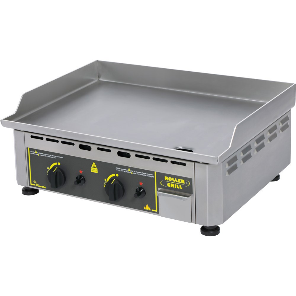 ROLLER GRILL Gas-Griddleplatte, Edelstahl-Grillfläche, zwei Heizzonen, Abmessung 600x450x190 mm (BxTxH), 5,5 kW