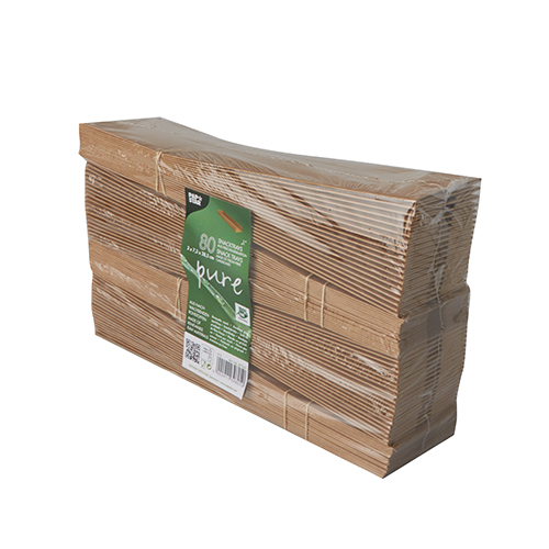 17280 Snacktrays, Pappe "pure" 3 cm x 7,3 cm x 28,5 cm braun "100% Fair"