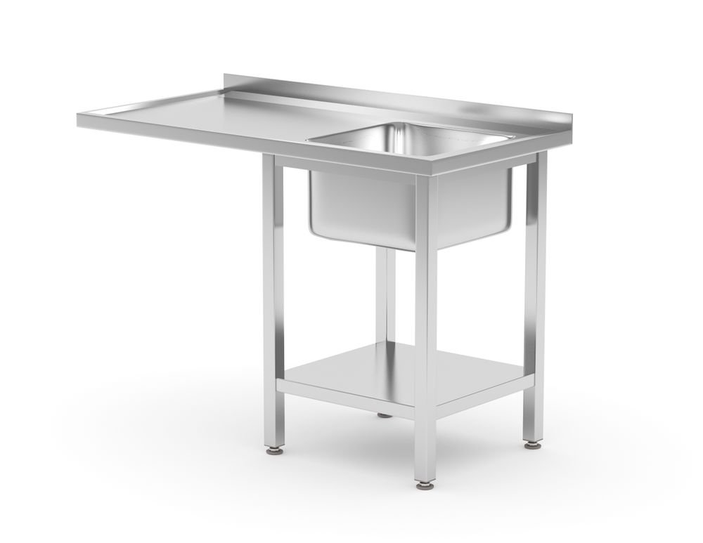 Tisch mit Spüle, Ablageboden und Platz für Geschirrspüler, HENDI, rechts, 1200x700x(H)850mm Tisch mit Spüle, Ablageboden und Platz für Geschirrspüler, HENDI, rechts, 1200x700x(H)850mm