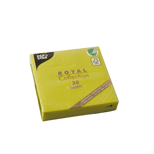 29400 Servietten "ROYAL Collection" 1/4-Falz 25 cm x 25 cm limonengrün