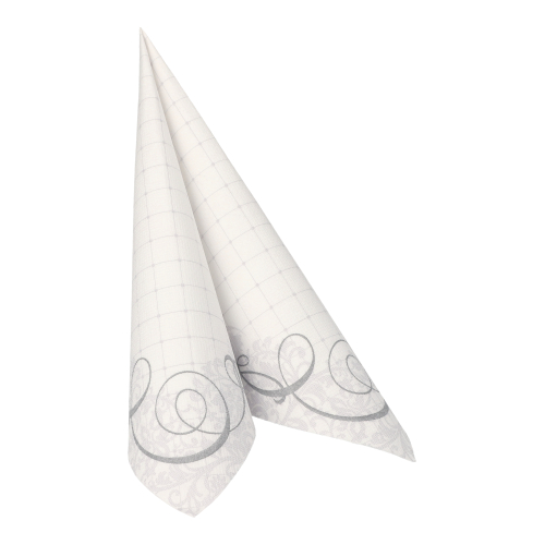 12500 Servietten "ROYAL Collection" 1/4-Falz 40 cm x 40 cm silber "Megan"