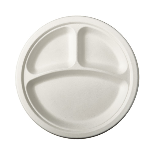 5184 Teller, Zuckerrohr "pure" 3-geteilt Ø 23 cm · 2 cm weiss