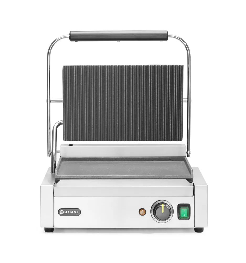 Kontaktgrill - Panini, oben gerillt, unten glatt, 230V/2200W, 430x375x(H)216mm Kontaktgrill - Panini, oben gerillt, unten glatt, 230V/2200W, 430x375x(H)216mm