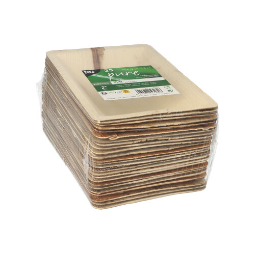 5600 Teller Palmblatt "pure" eckig 3 cm x 17 cm x 12 cm natur