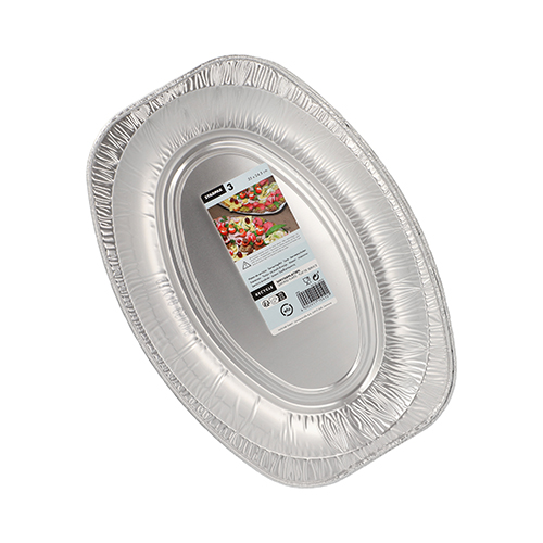 1200 Servierplatten, Alu oval 35 cm x 24,5 cm
