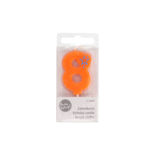 9720 Zahlenkerze, Mini 6,8 cm orange "8"